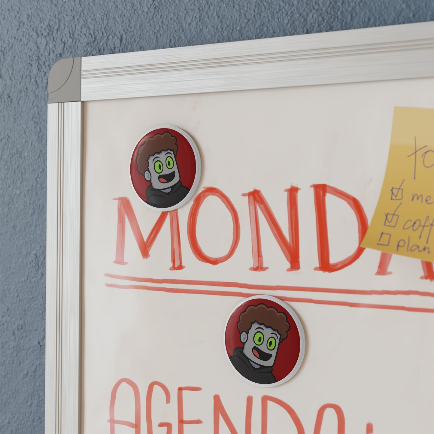 JustMav Logo Button Magnet, Round (1 & 10 pcs)