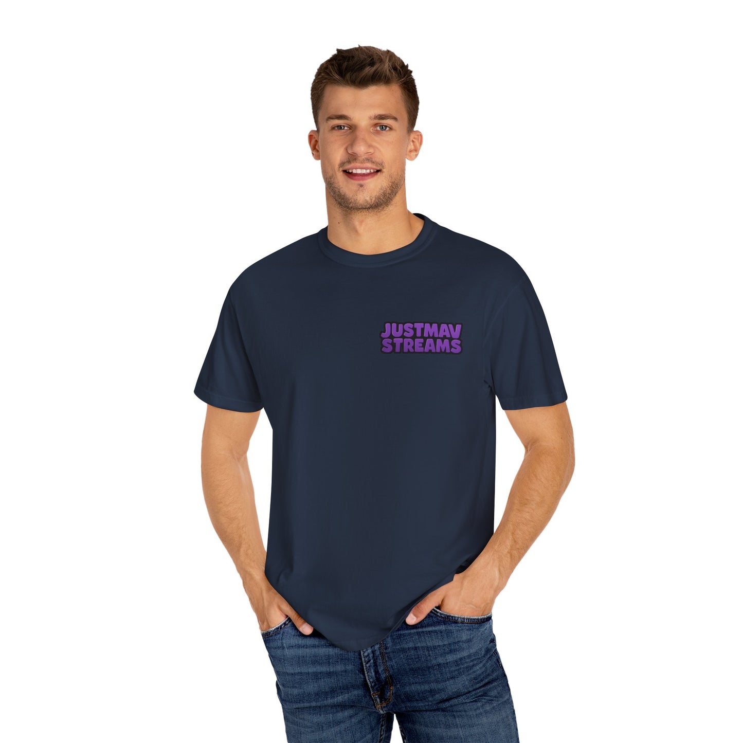 JustMav Streams Plain Unisex Garment-Dyed T-shirt