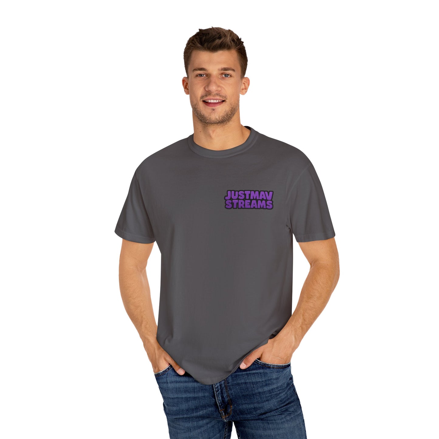 JustMav Streams w/ Back Graphic Unisex Garment-Dyed T-shirt