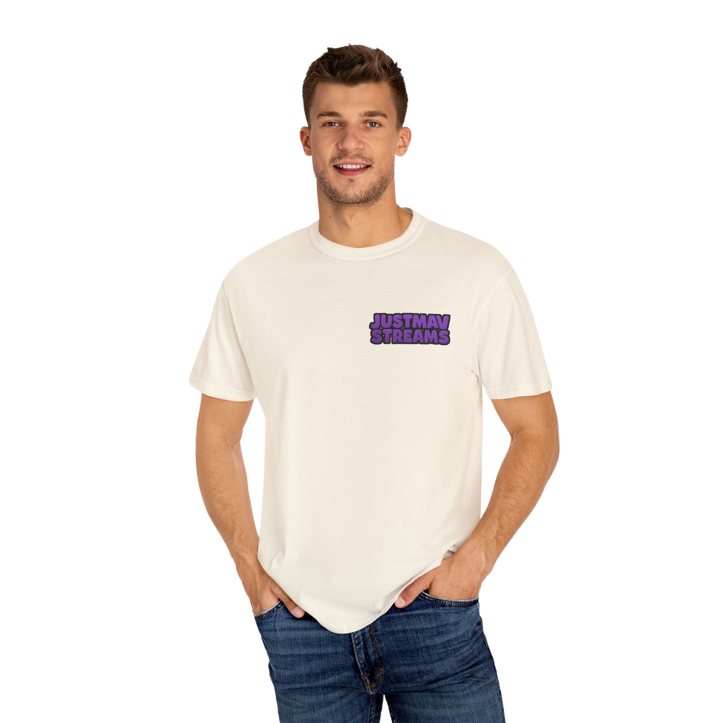 JustMav Streams w/ Back Graphic Unisex Garment-Dyed T-shirt