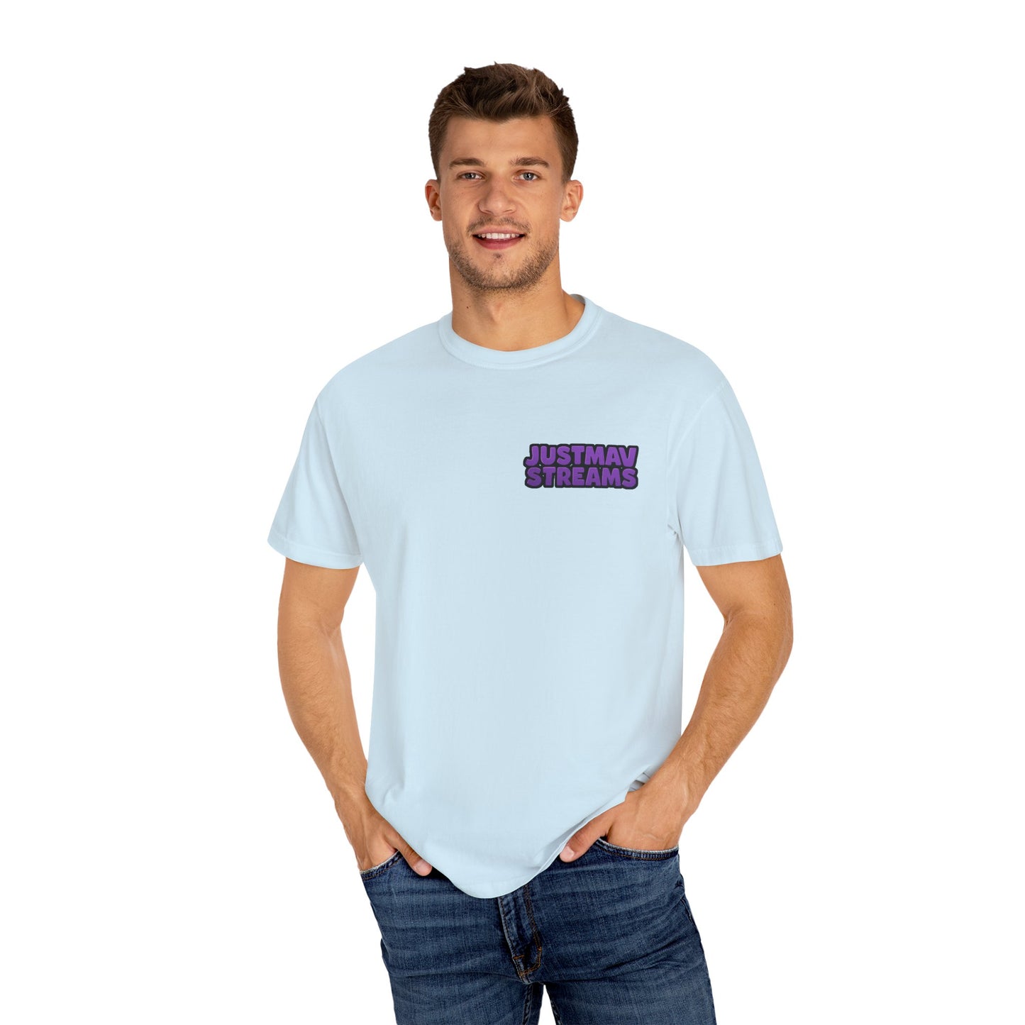 JustMav Streams Plain Unisex Garment-Dyed T-shirt
